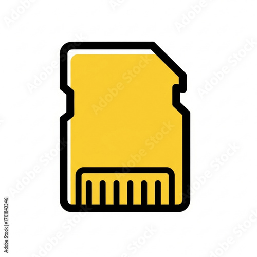 Vector art of yellow sim card icon