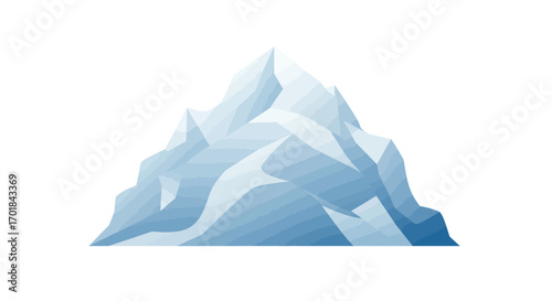Stylized Iceberg with Sharp Peaks and Blue Gradient Shading.