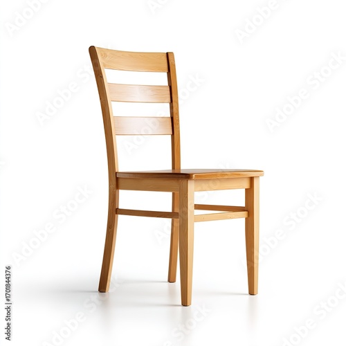 wooden chair on white background
