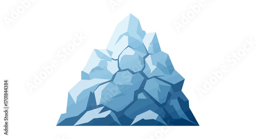 Stylized Blue Iceberg with Jagged Edges and Faceted Surface.