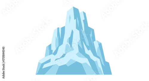 Stylized Iceberg Illustration with Sharp Edges and Light Blue Hue 1.