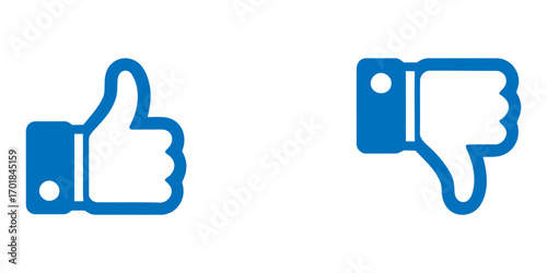 Thumbs up and thumbs down icons for approval and disapproval. thumb up like symbol