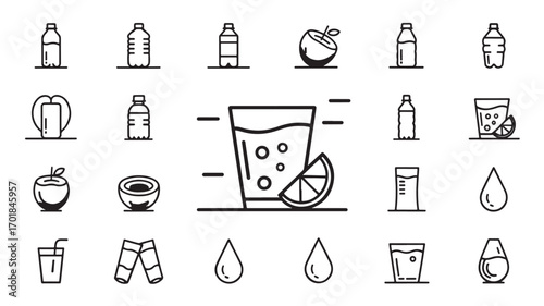 Refreshing glass of water with lemon perfect for a hot summer day representing hydration health and refreshment