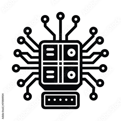 AI Supercomputer Icon High Tech Computing Design