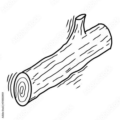 Hand drawn log doodle style vector illustration isolated on white background