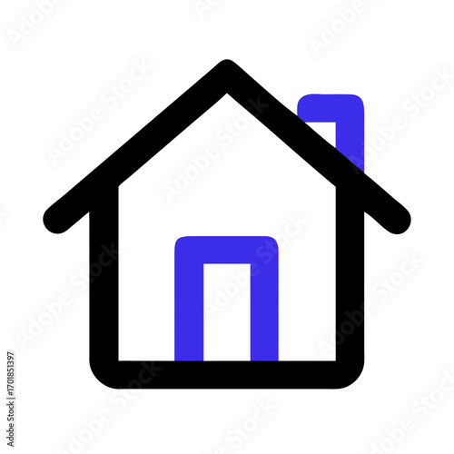 home icon on a blue background