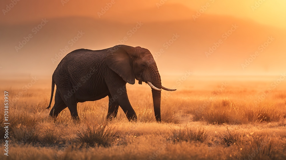 Fototapeta premium Elephant cross view