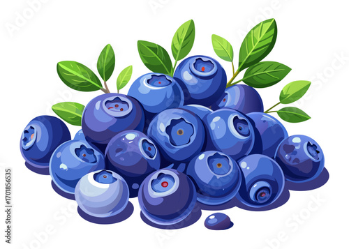 Fresh Blueberries Isolated on White Background