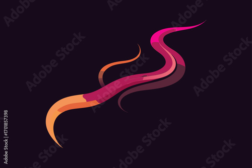 Abstract Smoke Trails Glowing on Black