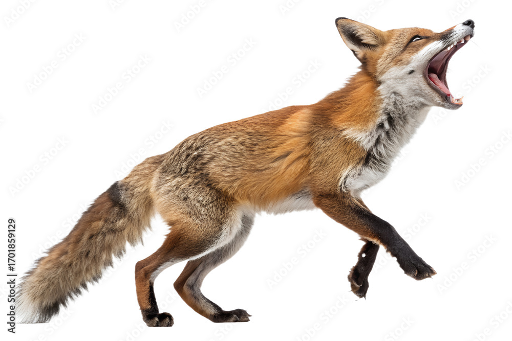 Fototapeta premium Funny Screaming Fox PNG – Transparent Background, High Resolution