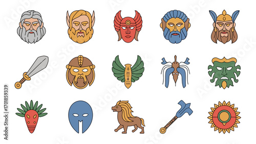 Mythical gods and ancient artifacts symbols, a journey into folklore and rich cultural heritage