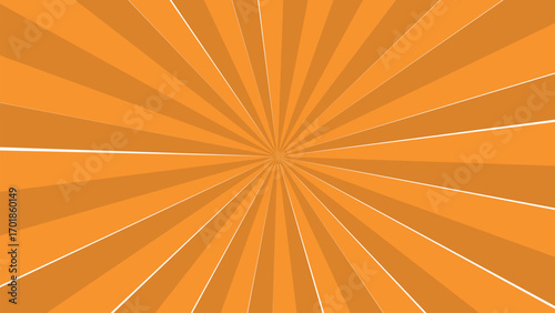 Abstract Orange Sunburst Background Radiant Rays Design