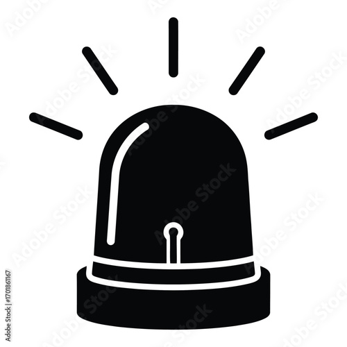 Emergency siren light icon warning alert symbol vector illustration isolated on white background