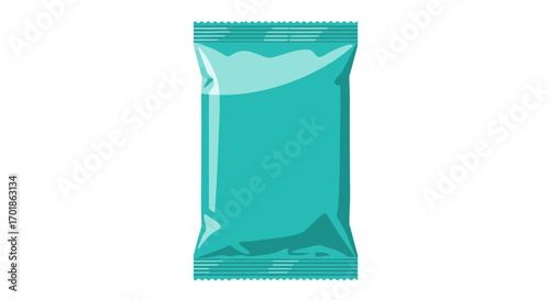 Teal Snack Bar Wrapper with Serrated Edges and Glossy Finish.
