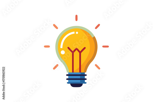 Minimalist vector illustration of two hands sketching a glowing light bulb with a pen, symbolizing creativity, brainstorming, innovation, imagination, and idea generation. Perfect for business present