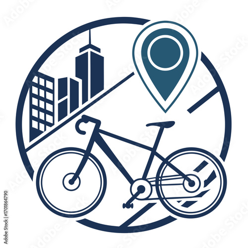 bicycle icon on square internet button