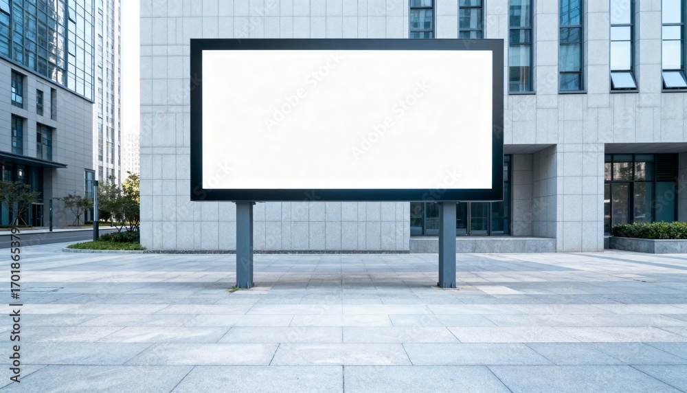 Fototapeta premium Blank Billboard Mockup on City Street for Advertising, Marketing Campaigns, and Promotional Content