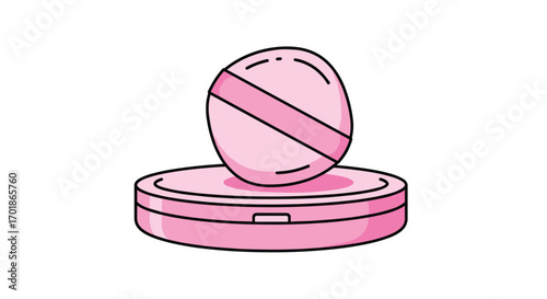 Get your glow on with this cute pink powder and applicator perfect for beauty blogs makeup tutorials and feminine designs that pop, Generative AI.