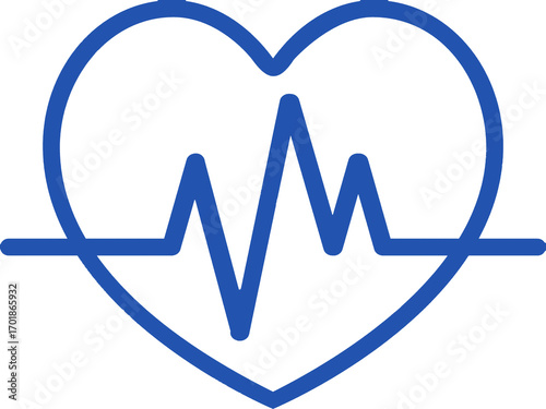 Icono minimalista en blanco y negro de un corazón con un electrocardiograma en su interior que representa la salud cardíaca la vitalidad y el cuidado médico en hospitales clínicas y entornos sanitario