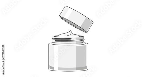 Elegant cosmetic cream jar with open lid ready for your moisturizing product label and beauty branding design promising youthful radiance and skin health, Generative AI.