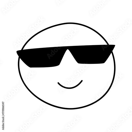Wallpaper Mural Minimalistic Smile Illustration Wearing Sunglasses with a Cool Expression Torontodigital.ca