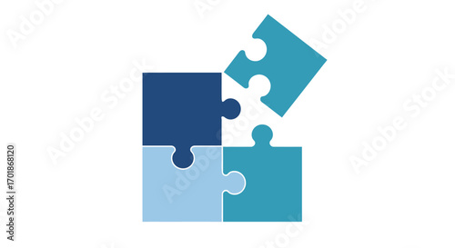 Conceptualizing Business Strategy and Growth Through Strategic Planning and Problem Solving with Interlocking Puzzle Pieces Representing Collaboration