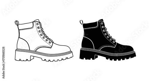 Chic Lace Up Combat Boots With Thick Lug Soles A Versatile Footwear Choice