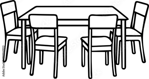 Vintage Café Table and Chairs Silhouette Icon