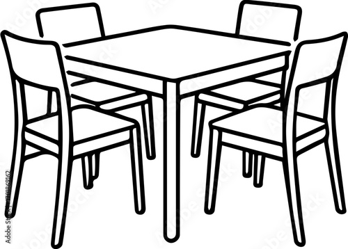 Vintage Café Table and Chairs Silhouette Icon