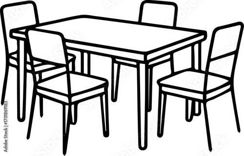 Vintage Café Table and Chairs Silhouette Icon