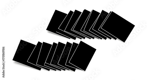 A Group Of Black Square Shaped Sticky Notes Arranged In Two Rows
