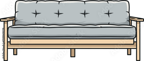 Simple Sofa Illustration, Vector