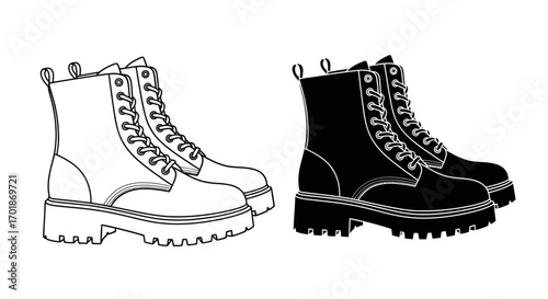 Sturdy Lace Up Boots With Thick Soles Designed For Outdoor Adventures And Urban Exploration Perfect For Any Season