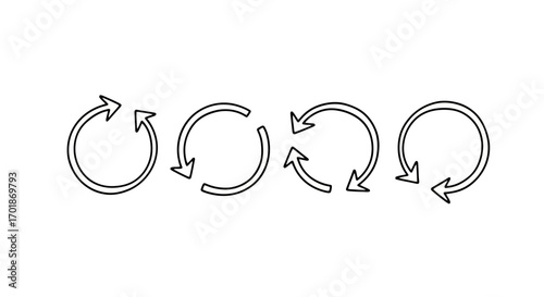Circular Arrow Diagram Showing Repetitive Cycles and Continuous Processes