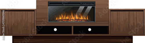 Modern Electric Fireplace Media Console