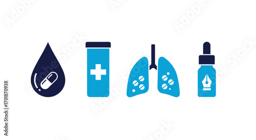 Graphic Depiction of Pharmaceutical Treatments and Respiratory Health Indicators for Medical Research and Development