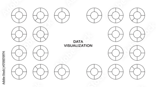 Data visualization template with circular segments for presentations and reports ideal for showcasing processes workflows or data comparisons offering a clean and modern design