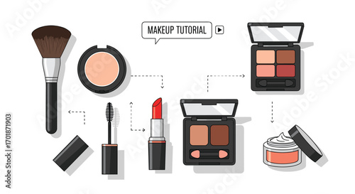 Learn pro makeup tips for a stunning transformation with this tutorial featuring eye shadow lipstick brush and moisturizer essentials, Generative AI.