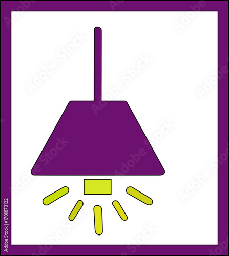 Table lamp icons, Simple line art lamps: table, floor, ceiling, wall, chandelier, desk designs vector icon isolated illustration, black silhouette of table lamps on white background.