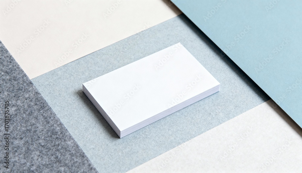 Fototapeta premium Minimalist Business Card Mockup on Pastel Paper Background, Clean and Modern Design for Branding Presentations