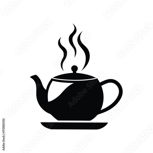 Teapot and cup of tea illustration