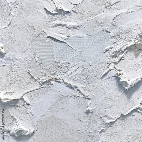 Textured Plaster: An up-close exploration of thick, layered plaster revealing a rough, tactile surface, perfect for designs. 