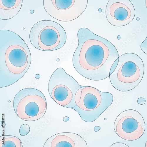 Microscopic Cell Structure Seamless Pattern of Cellular Biology