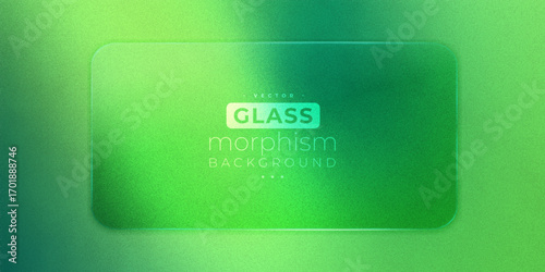 frosted glass morphism effect light green grainy background