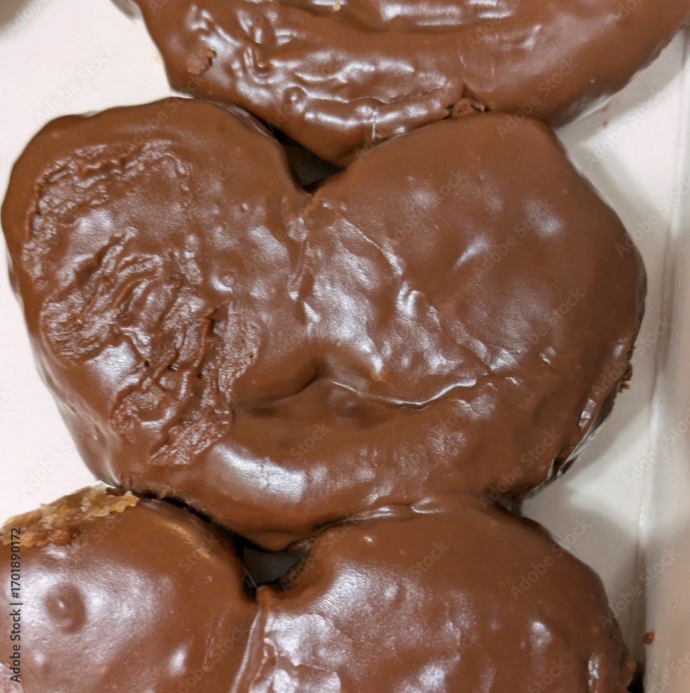 Φωτογραφία Vista de cerca de palmeras de hojaldre recubiertas de chocolate