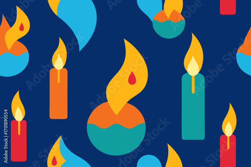 Birthday Candle Flame Abstract Pattern