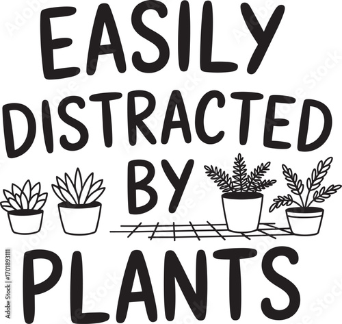 easily distracted by plants. vector EPS file.