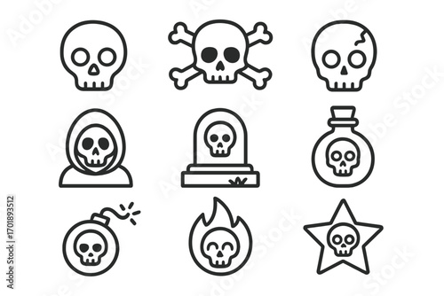 Shield and insurance thin line icon set, outline vector signs for graphic web design, apps, adverts, cards, digital protection, security symbols, transparent backgrounds