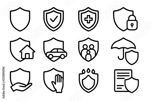 Shovel line icon pack vector set, outline signs for graphic and web design, shovel tools collection for apps, adverts, cards, construction and gardening concepts, transparent background