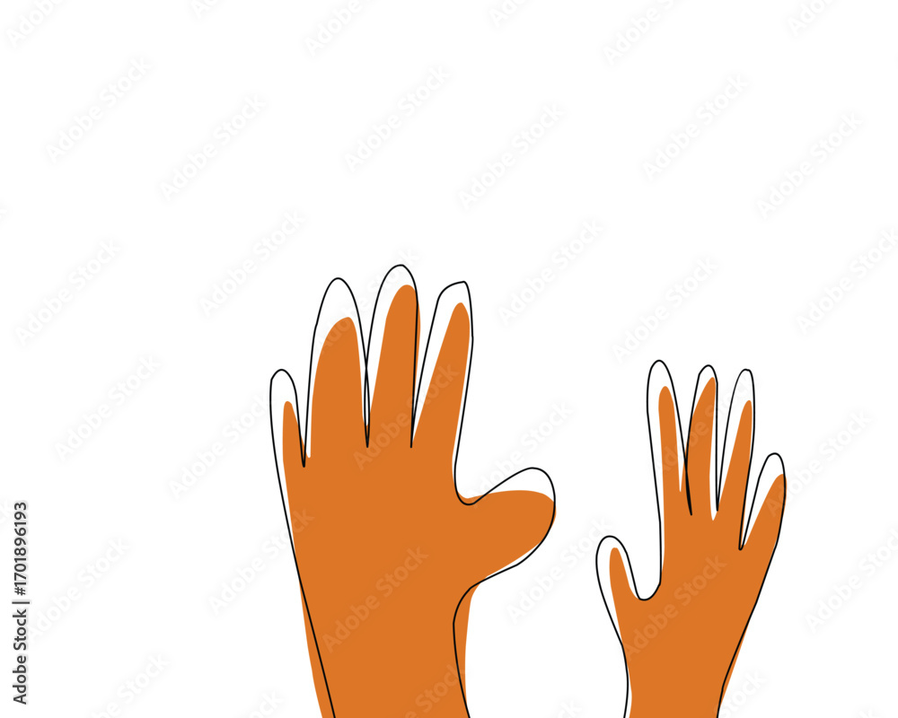 Obraz premium Hands up simple flat illustration.eps